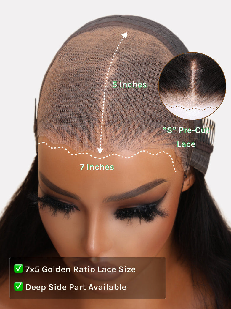 No-Slip Cap Glueless Lace Water Wave Wig Put On & Go Human Hair Wig with Baby Hair Lightweight & Breathable