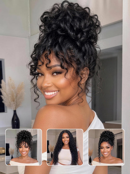 No-Slip Cap Glueless Lace Water Wave Wig Put On & Go Human Hair Wig with Baby Hair Lightweight & Breathable