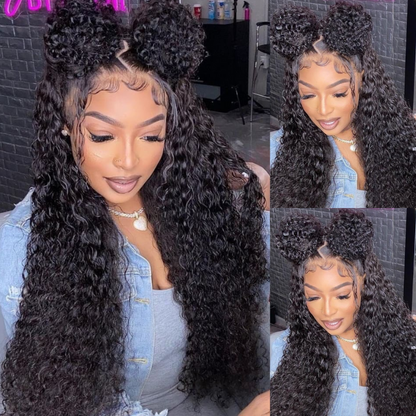 250% Density Luxury Deep Wave Virgin Human Hair HD Full Lace Front Wig Super Double Drawn Level