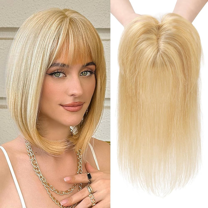Hot Sale Straight Hair Topper With Bangs For  Women With Thinning Hair