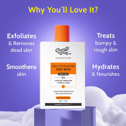 Lactic Acid Exfoliating Body Wash – Smooths Bumps & Strawberry Skin