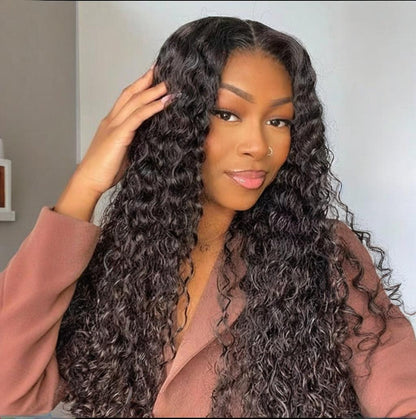 Pre Everything Deep Curly Transparent Full Lace Frontal Glueless Human Hair Wig Flash Sale