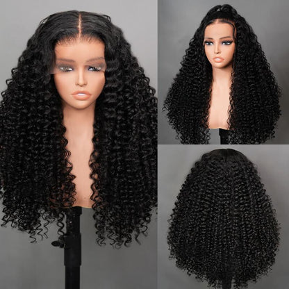 Pre Everything Deep Curly Transparent Full Lace Frontal Glueless Human Hair Wig Flash Sale