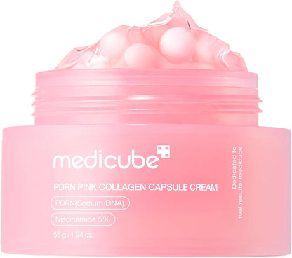 medicube Capsule Cream with Salmon DNA PDRN Pink Collagen | Lightweight Moisture Glow Cream with PDRN, Niacinamide - Uneven Skin Tone & Hydration Care, Korean Skincare, 1.94 oz