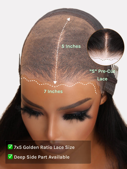 No-Slip Cap Glueless Lace Water Wave Wig Put On & Go Human Hair Wig with Baby Hair Lightweight & Breathable